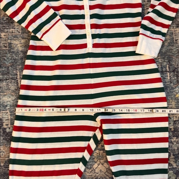 Old Navy Adult Christmas Striped Onesie Size Large Cotton Polyester Spandex. New - Picture 5 of 6